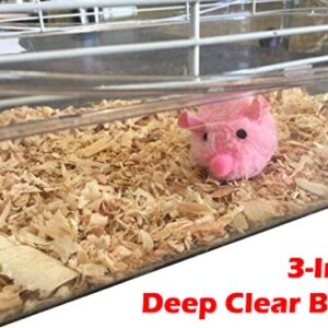 New Sparkle Clear 3 Solid Floor Levels Habitat Syrian Hamster Rodent Gerbil Mouse Mice Cage Transparent (Blue)