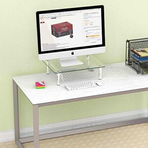 Simple Houseware Clear Glass Computer Monitor Stand Riser with Drawer