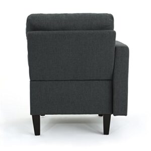 Christopher Knight Home Emmie Mid-Century Modern 5-Piece Sectional Sofa, Dark Grey / Dark Brown