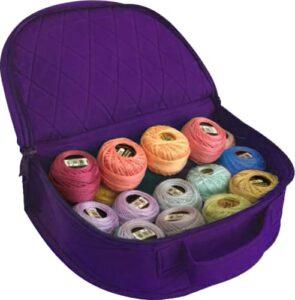 yazzii oval sewing box - portable & multipurpose storage bag organizer - sewing supplies organizer for thread spools, needles, beads, embroidery floss, fabric pieces & more!