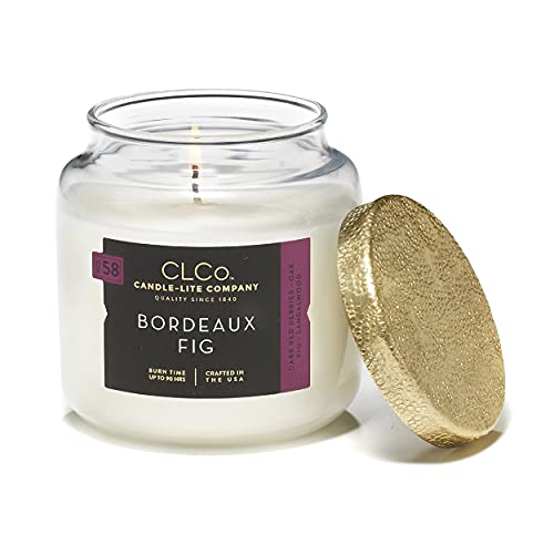 CLCo. by Candle-Lite Company Bordeaux Fig Single-Wick Scented Candle, 14 oz Jar, Off White