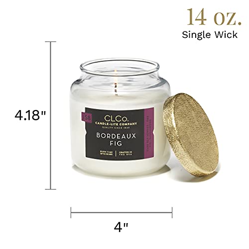 CLCo. by Candle-Lite Company Bordeaux Fig Single-Wick Scented Candle, 14 oz Jar, Off White