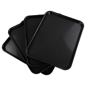 HOMMP Plastic Rectangular Fast Food Serving Trays, Set of 4