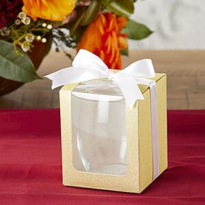 kate aspen, gold shimmer display gift box, gift/party favor, can hold 15 oz. stemless wine glass (set of 12)