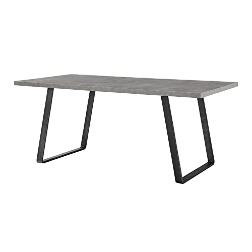 Armen Living Coronado Dining Table, Cement Gray, 35.5 in x 71 in x 30 in