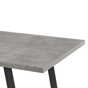 Armen Living Coronado Dining Table, Cement Gray, 35.5 in x 71 in x 30 in