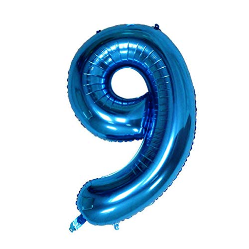 40 Inch Blue Jumbo Digital Number Balloons 9 Huge Giant Balloons Foil Mylar Balloons for Birthday Party,Wedding, Bridal Shower Engagement Photo Shoot, Anniversary