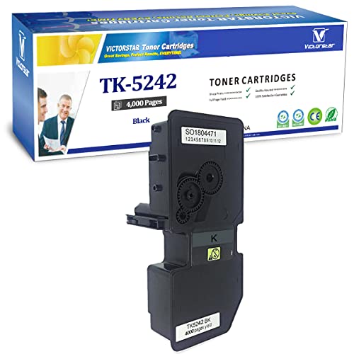 VICTORSTAR @ Compatible Toner Cartridge TK5242 TK-5242 for Kyocera ECOSYS P5026cdn / P5026cdw / M5526cdn / M5526cdw Laser Printers (Black)