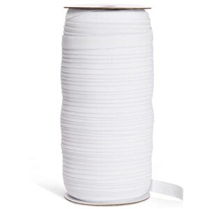 109 yards white 1/2 inch elastic band for sewing clothes, stretch knit bands for diy arts and crafts, tailoring, clothing garment repair, kitting supplies (0.5 inches wide)