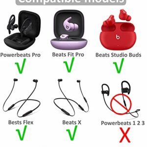 16pcs Black Replacement Ear Tips Ear Buds Ear Gels for Beats by dr dre Powerbeat s Pro, JNSA Eartips Earbuds Eargels for Powbeat Pro/Beat s Flex/Beat s X, SML &Double Flange, Black