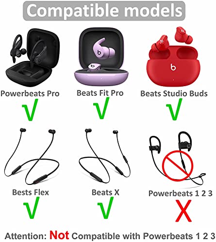 16pcs Black Replacement Ear Tips Ear Buds Ear Gels for Beats by dr dre Powerbeat s Pro, JNSA Eartips Earbuds Eargels for Powbeat Pro/Beat s Flex/Beat s X, SML &Double Flange, Black