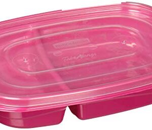Rubbermaid Take Alongs Divided Base Container (Pink, 3)