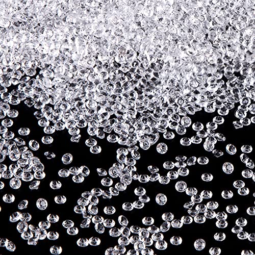 FUTUREPLUSX 10000 PCS Mini Clear Diamonds, 4.5mm Acrylic Crystal Diamond Fillers Wedding Confetti Table Decor