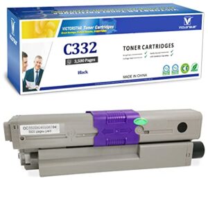 victorstar compatible toner cartridge c332 mc363 c332dn mc363dn c332dnw mc363dnw black 46508704 3500 pages for oki okidata color laser printers