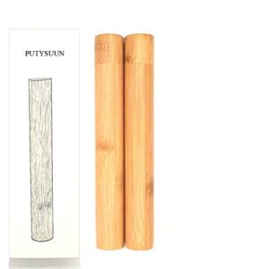 PUTYSUUN Travel Bamboo Toothbrush Case, Toothbrush Travel Containers Covers Holders, 2 Pack
