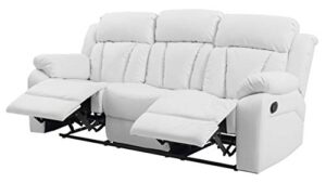 glory furniture reclining sofa white faux leather