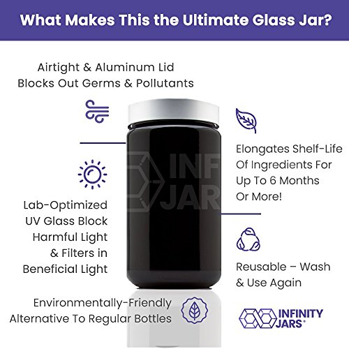 Infinity Jars Silver Collection 400 ml (13.5 fl oz) Tall Black Ultraviolet Screw Top Jar 3-Pack