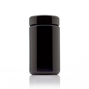 infinity jars 200 ml (6.7 fl oz) tall black ultraviolet glass screw top jar 3-pack