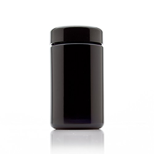 Infinity Jars 200 ml (6.7 fl oz) Tall Black Ultraviolet Glass Screw Top Jar 3-Pack