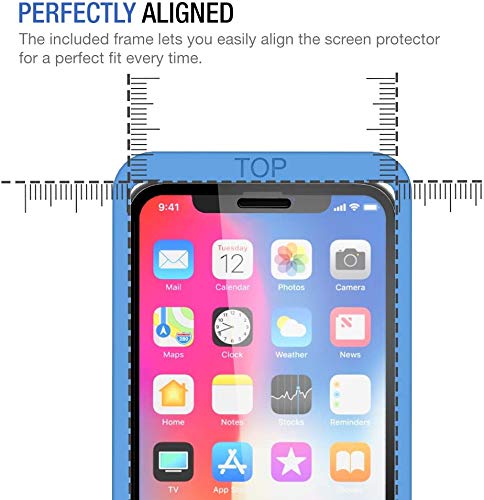 TETHYS Glass Screen Protector Designed for iPhone 11 Pro/iPhone Xs [Edge to Edge Coverage] Full Protection Durable Tempered Glass Compatible iPhone X/XS/11 Pro [Guidance Frame Include] - Pack of 3