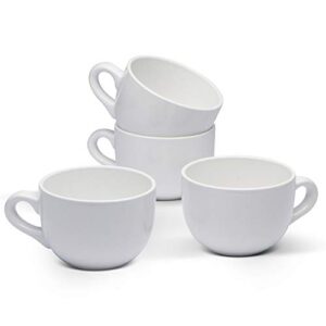 serami 22oz white ceramic large soup or cappuccino bowl mugs with thick walls, set of 4