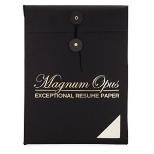 watermark-free resume paper by magnum opus | 50 sheets | exceptional ivory 28 lb 8.5x11 | ideal stationery for professional/executive resumes letterhead and interviews