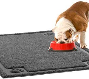 SHUNAI Dog Mat for Food and Water Under Bowl and Feeder, 35 x 24 Inches Large Dog Bowl Life Food Pet Mats for Dogs and Cats, Silicone Non Slip for Floors, Easy to Clean