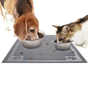 SHUNAI Dog Mat for Food and Water Under Bowl and Feeder, 35 x 24 Inches Large Dog Bowl Life Food Pet Mats for Dogs and Cats, Silicone Non Slip for Floors, Easy to Clean