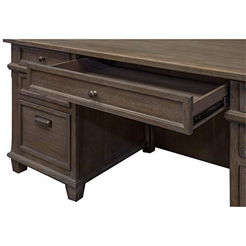 Martin Furniture Double Pad Desk, 68", Weathered Dove