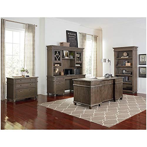 Martin Furniture Double Pad Desk, 68", Weathered Dove