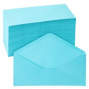 200-pack #10 blue colored envelopes bulk with gummed seal for party invitations, mailing business letters, checks, holidays, greeting cards, thank you notes (4 1/8 x 9 1/2 in)