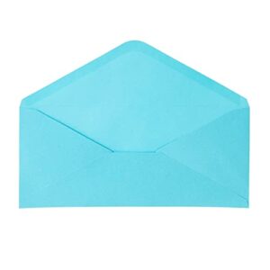 200-Pack #10 Blue Colored Envelopes Bulk with Gummed Seal for Party Invitations, Mailing Business Letters, Checks, Holidays, Greeting Cards, Thank You Notes (4 1/8 x 9 1/2 In)