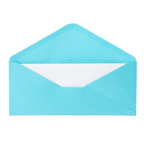 200-Pack #10 Blue Colored Envelopes Bulk with Gummed Seal for Party Invitations, Mailing Business Letters, Checks, Holidays, Greeting Cards, Thank You Notes (4 1/8 x 9 1/2 In)