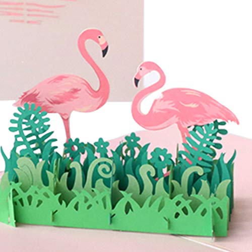 Paper Spiritz Flamingo 3D Pop up Greeting Card,3D Greeting Cards, Thank You, Happy Birthday, Mother's Day Cards,All Occasion, With Envelope