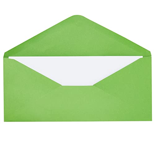 200 Pack Bulk #10 Green Envelopes with Gummed Seal, Business Size for Invitations, Mailing Letters, Checks, Greeting Cards (4-1/8 x 9-1/2 In)