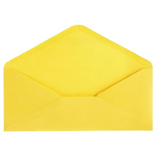 200 Pack #10 Yellow Envelopes Bulk with Gummed Seal for Party Invitation Cards, Mailing Business Letters, Checks (4 1/8 x 9 1/2)