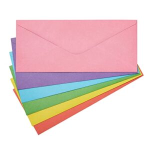 120-Pack #10 Business Mailing Colorful Envelopes in 6 Assorted Colors, Gummed V-Flap Seal for Party Invitations, Checks, Invoices, Letters, Notes, Photos (4.125 x 9.5 in)