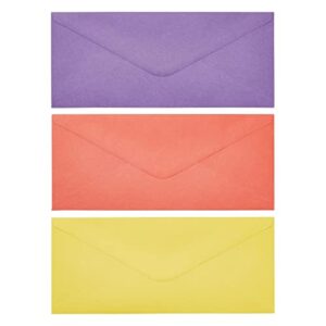 120-Pack #10 Business Mailing Colorful Envelopes in 6 Assorted Colors, Gummed V-Flap Seal for Party Invitations, Checks, Invoices, Letters, Notes, Photos (4.125 x 9.5 in)