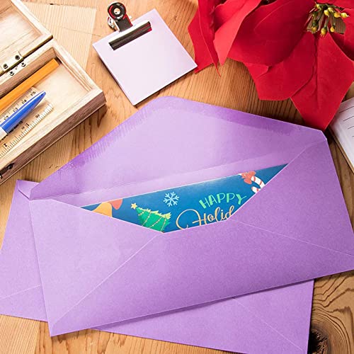 120-Pack #10 Business Mailing Colorful Envelopes in 6 Assorted Colors, Gummed V-Flap Seal for Party Invitations, Checks, Invoices, Letters, Notes, Photos (4.125 x 9.5 in)