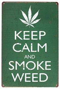 uoopai keep calm and smoke weed vintage metal sign