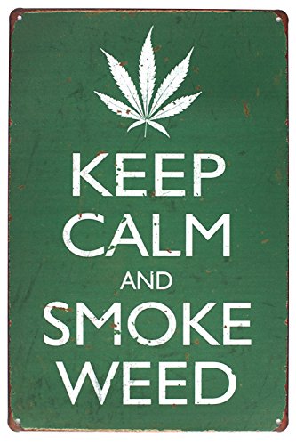 UOOPAI Keep Calm and Smoke Weed Vintage Metal Sign