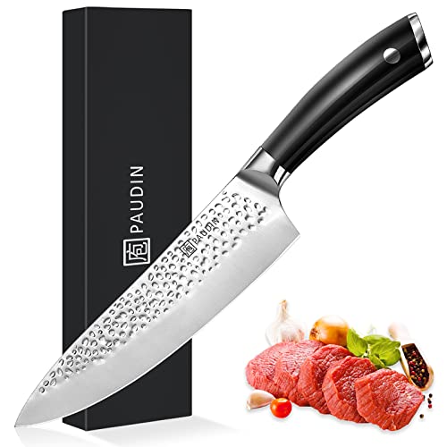 PAUDIN Chef Knife 8 Inch, Ultra Sharp Professional Chef Knife, High Carbon German Stainless Steel Kitchen Knives with Ergonomic ABS Handle, Kitchen Knife for Home & Restaurant