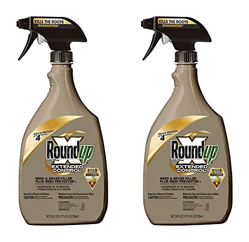 Roundup 5107300 Extended Control Weed and Grass Killer Plus Weed Preventer II Ready-to-Use Trigger Spray, 24-Ounce (2 Pack(24 oz bottles))