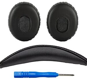 Replacement QC3 Ear Pads/On-Ear Ear Pads and V2 QC3 Headband pad/On-Ear Headband pad Cushion Compatible with Bose QuietComfort 3 (QC3) and Bose On-Ear (OE) Headphones (Black)