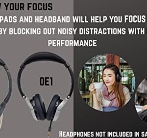 Replacement QC3 Ear Pads/On-Ear Ear Pads and V2 QC3 Headband pad/On-Ear Headband pad Cushion Compatible with Bose QuietComfort 3 (QC3) and Bose On-Ear (OE) Headphones (Black)