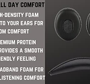 Replacement QC3 Ear Pads/On-Ear Ear Pads and V2 QC3 Headband pad/On-Ear Headband pad Cushion Compatible with Bose QuietComfort 3 (QC3) and Bose On-Ear (OE) Headphones (Black)