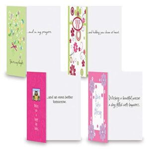 Thinking of You Greeting Cards Value Pack III- Set of 8 (4 Designs) Large 5" x 7" Cards, Sentiments Inside, Friendship Cards