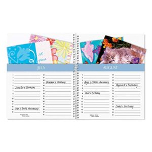 Cool Floral Card Organizer Book- Remember Special Days, Greeting Card Keeper, Softcover, 8" x 10", Spiral Bound