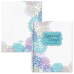 Cool Floral Card Organizer Book- Remember Special Days, Greeting Card Keeper, Softcover, 8" x 10", Spiral Bound