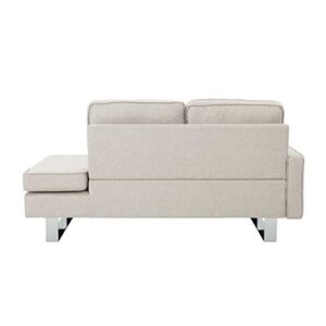 Christopher Knight Home Phelps Modern Fabric Chaise Loveseat, Beige, Silver